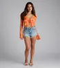 Tropical Daze Tie Front Mesh Crop Top sold by Windsor