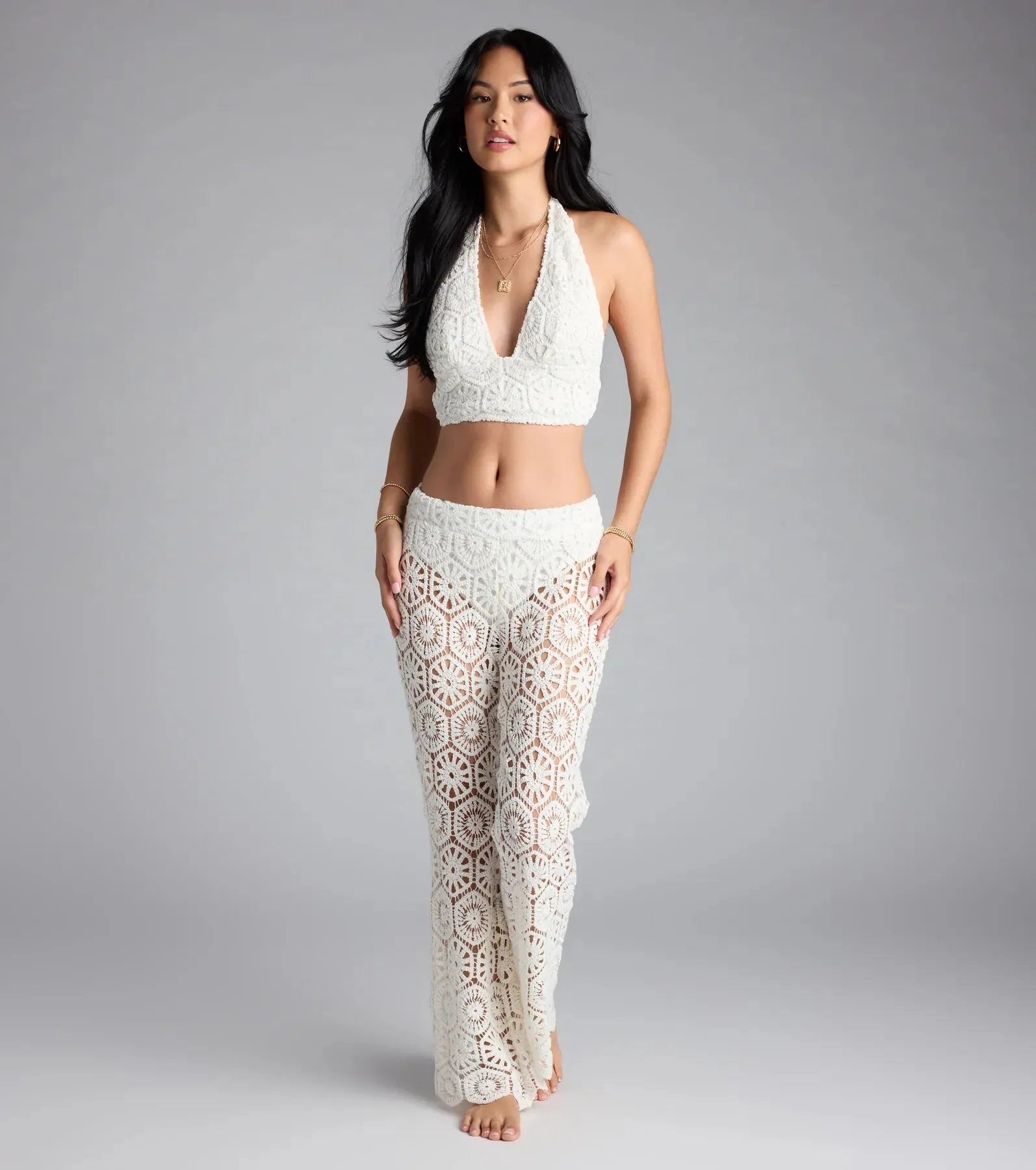 Get The Look Crochet Halter Crop Top sold by Windsor product image thumbnail 4