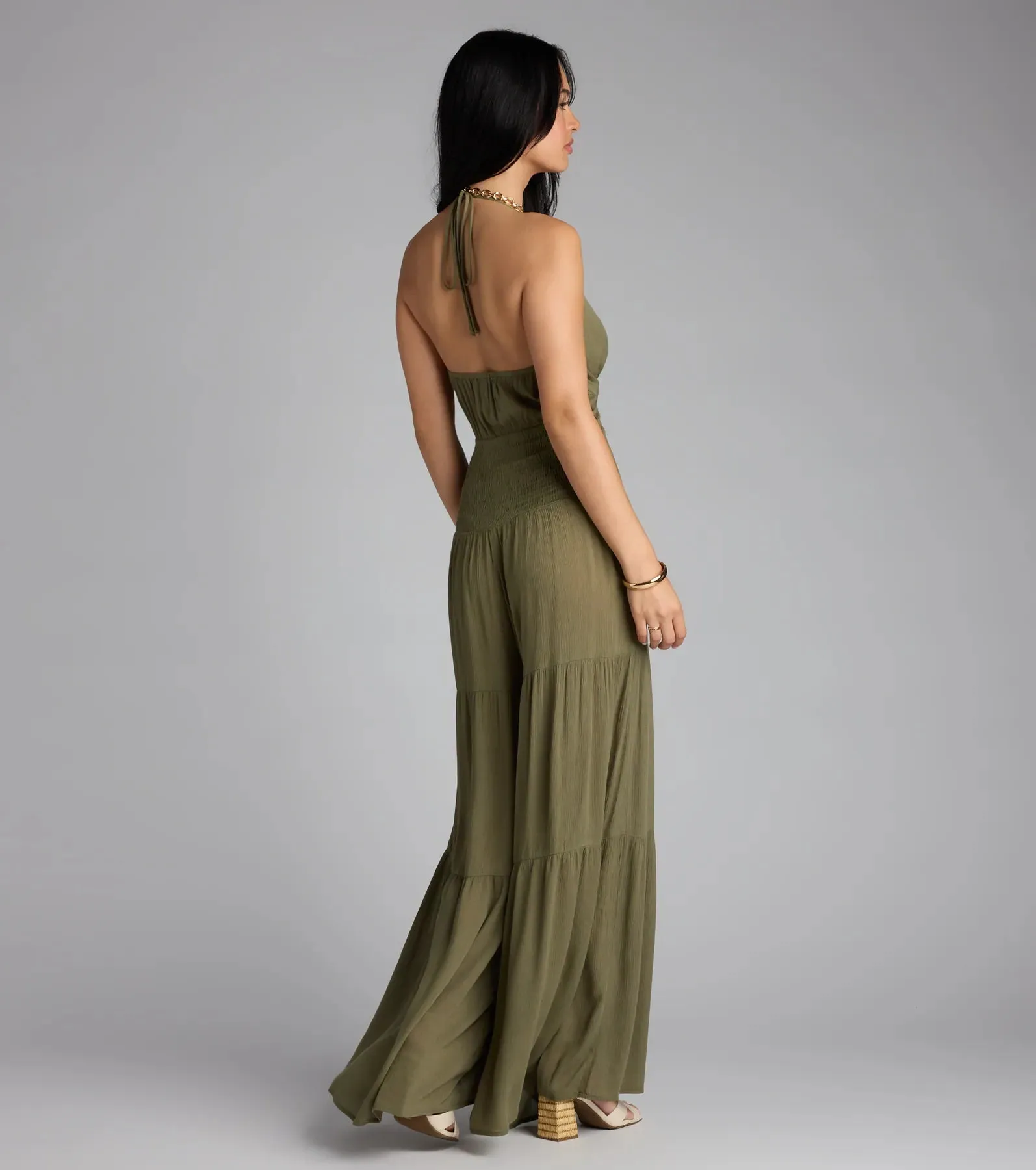 You've Got Flare Halter Cutout Wide Leg Jumpsuit sold by Windsor product image thumbnail 2