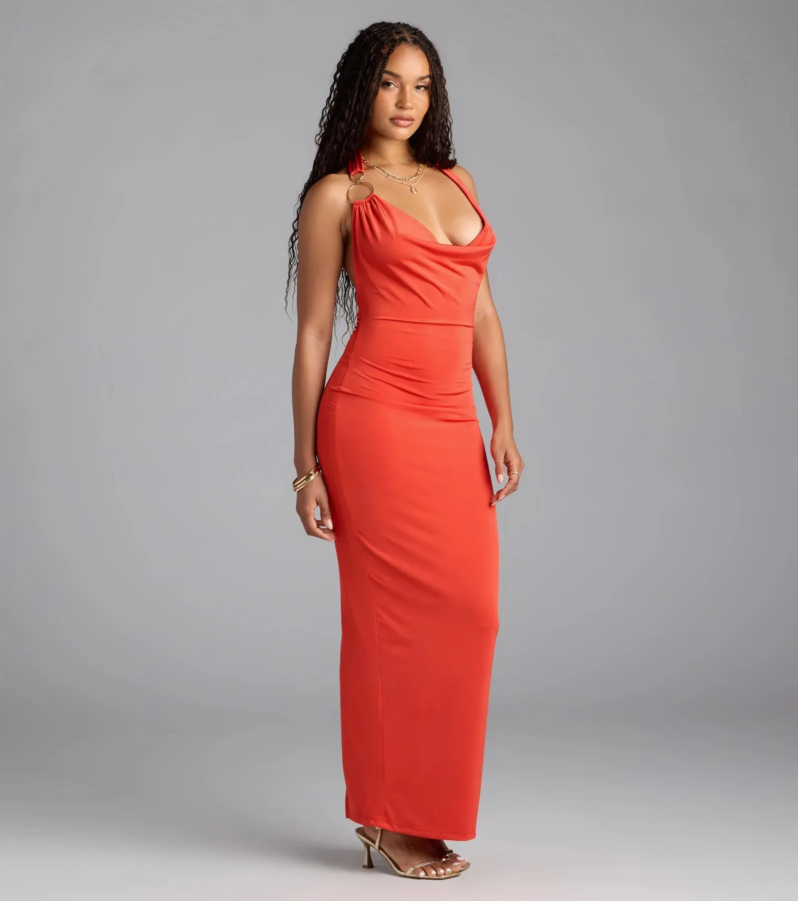 Alluring Sensation Halter Open Back Maxi Dress sold by Windsor product image thumbnail 4