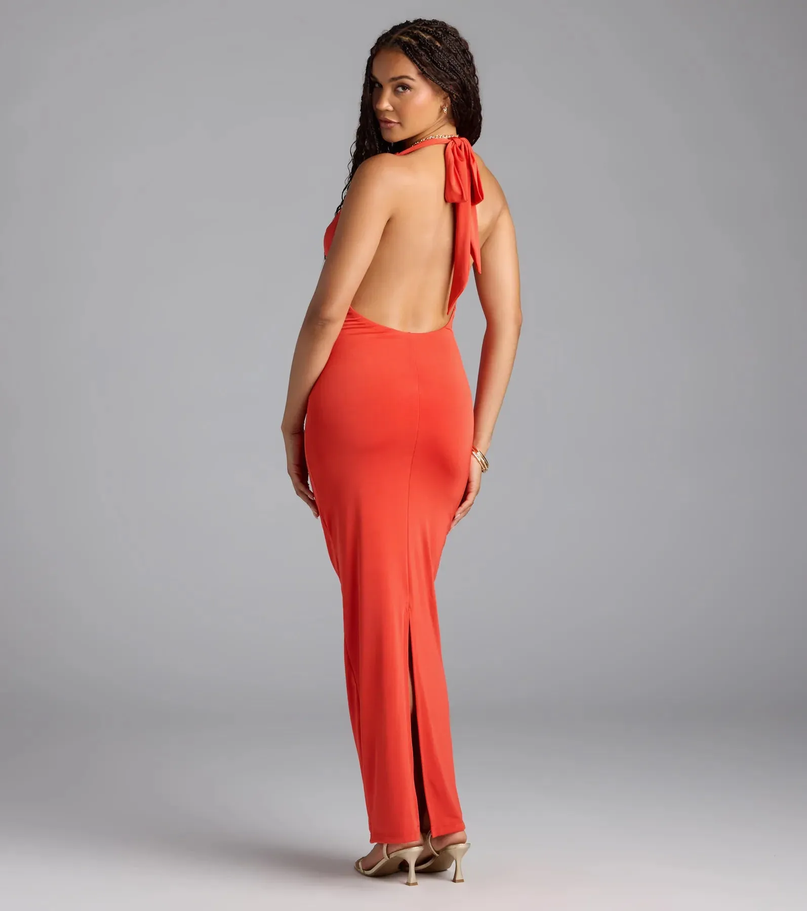Alluring Sensation Halter Open Back Maxi Dress sold by Windsor product image thumbnail 2