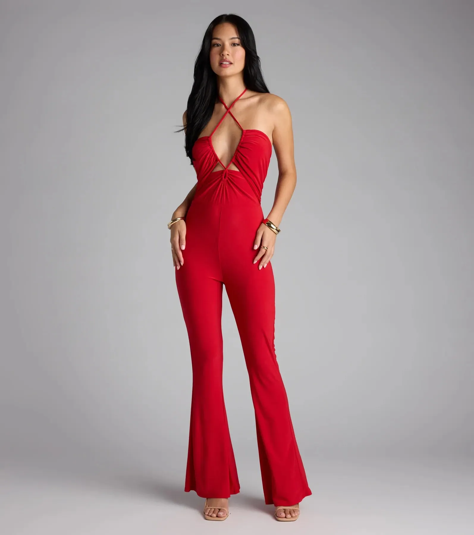 Sultry Girl Halter Cutout Jumpsuit sold by Windsor