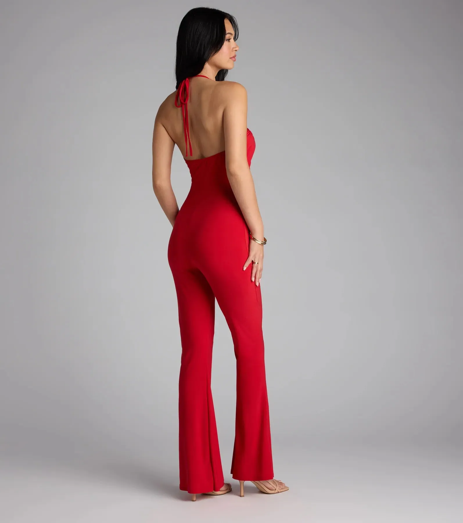 Sultry Girl Halter Cutout Jumpsuit sold by Windsor product image thumbnail 2