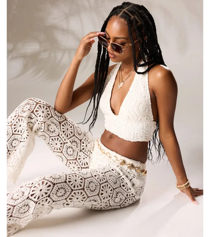 Get The Look Crochet High-Rise Pants sold by Windsor