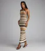 So Gorgeous Lace-Up Striped Maxi Dress sold by Windsor