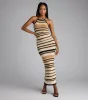 So Gorgeous Lace-Up Striped Maxi Dress sold by Windsor