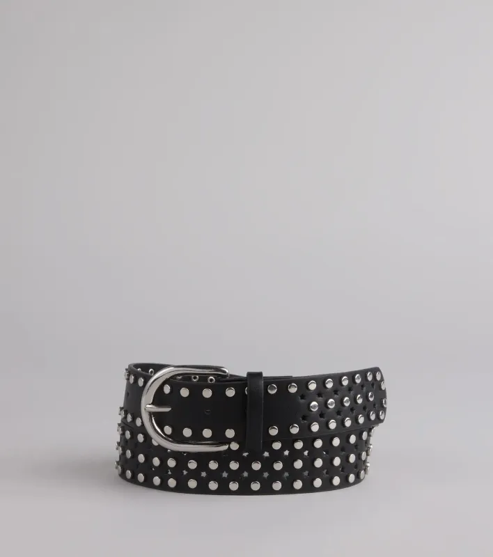 Elevated Edgy Studded Faux Leather Belt sold by Windsor