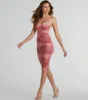 Gorgeous Entrance Lace Trim Printed Midi Dress sold by Windsor