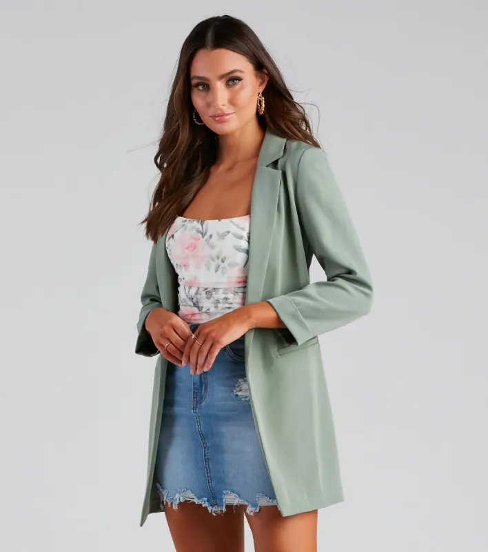 CLEARANCE - Biz Call 3/4 Sleeve Boyfriend Blazer sold by Windsor