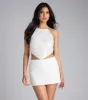 Prominent Shine Sequin Halter Crop Top sold by Windsor