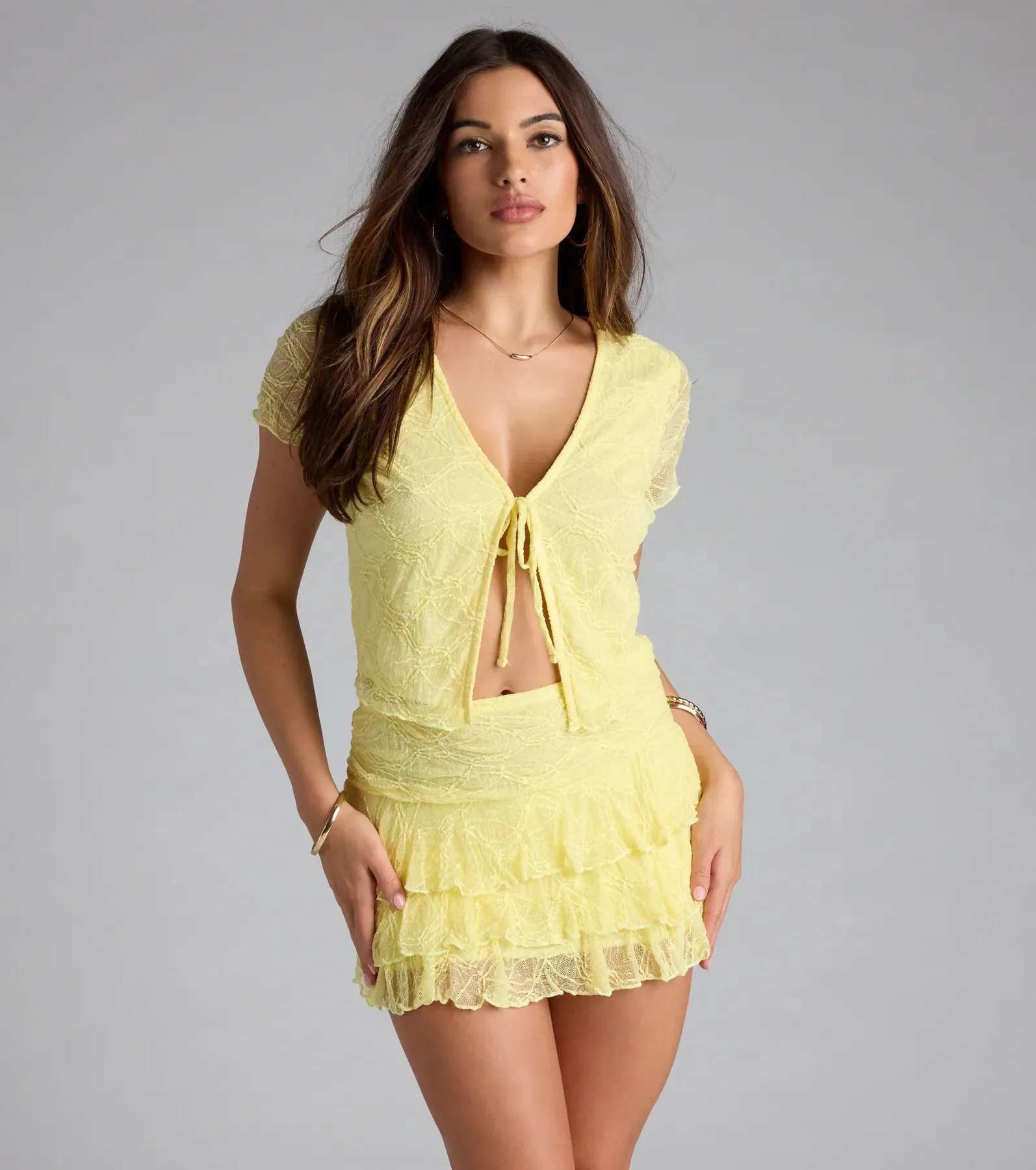 Summer Approved Ruffled Lace Mini Skort sold by Windsor product image thumbnail 4
