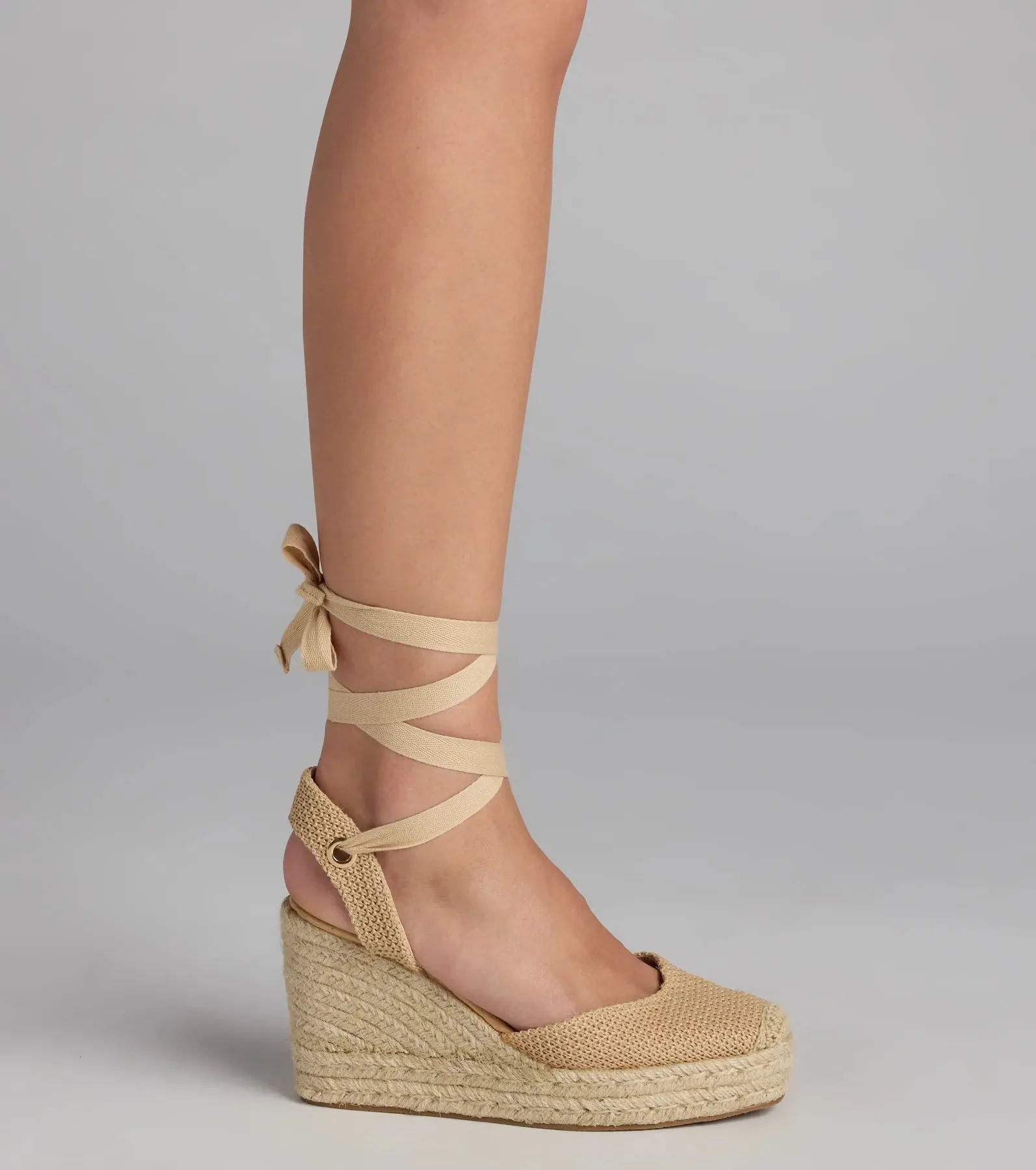 Weekend Getaway Lace-Up Espadrille Wedges sold by Windsor product image thumbnail 3