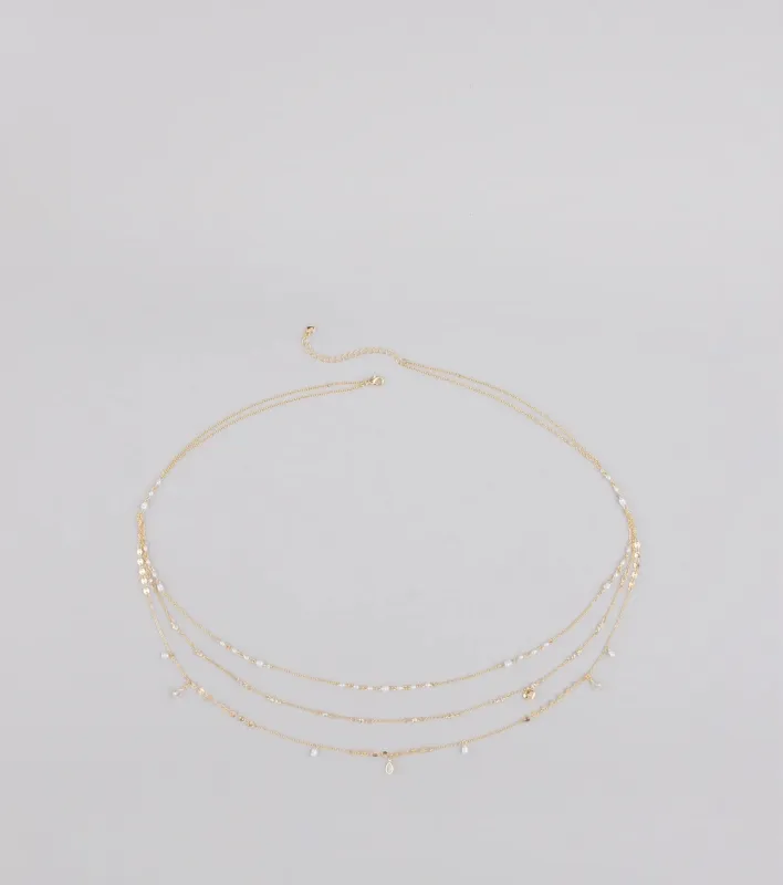 Casual Glamour Faux Pearl Belly Chain sold by Windsor