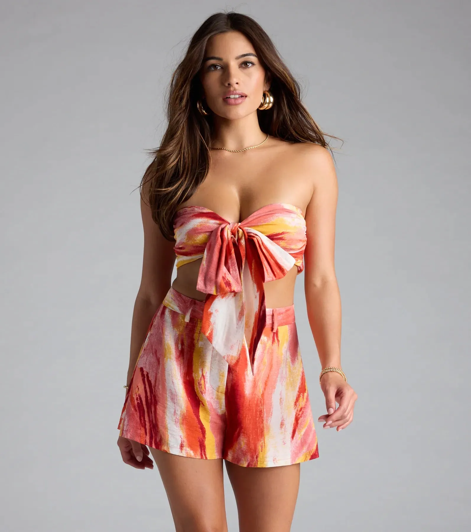 Summer Glow-Up Watercolor Woven Tube Top sold by Windsor product image thumbnail 2