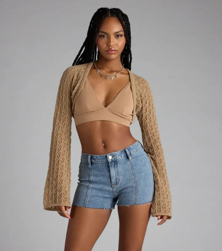 Feeling Breezy Crochet Bolero Sweater sold by Windsor