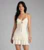 Adorable Vibe Ruffle Lace Mini Dress sold by Windsor