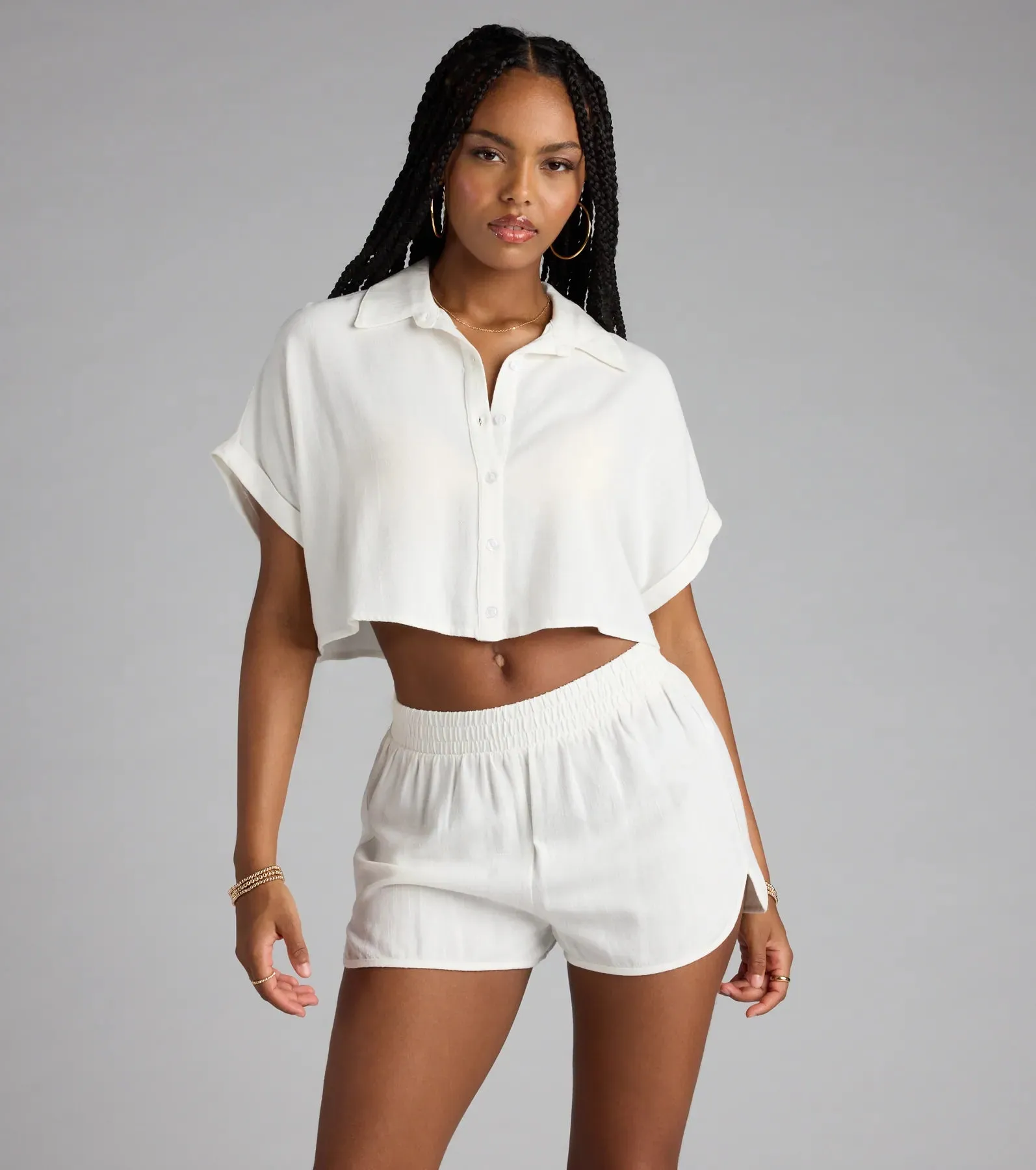 Casual Plans Button-Down Linen Top sold by Windsor