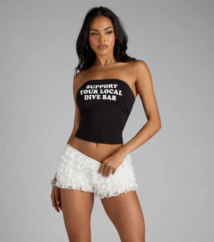 Support Your Local Dive Bar Graphic Tube Top sold by Windsor