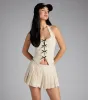 Adorably Chic Pleated Linen Mini Skort sold by Windsor