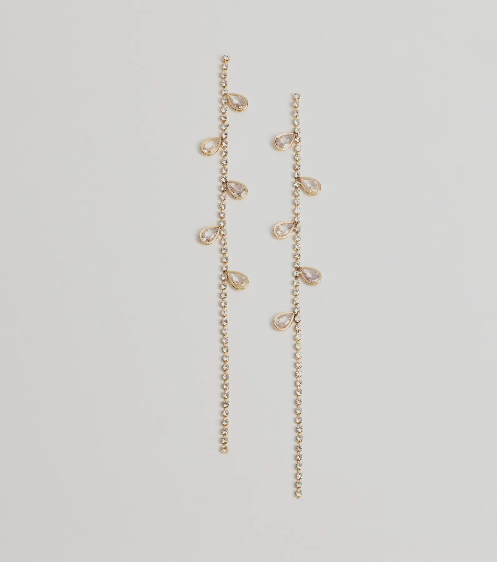 Sparkle Elegance Rhinestone Chain Earrings sold by Windsor