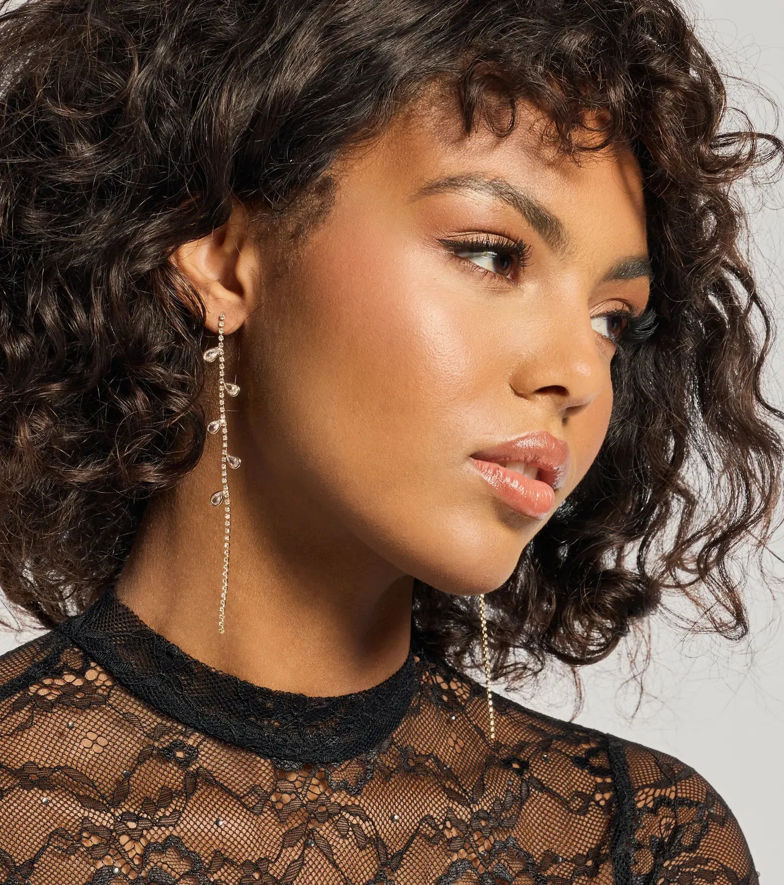 Sparkle Elegance Rhinestone Chain Earrings sold by Windsor product image thumbnail 2