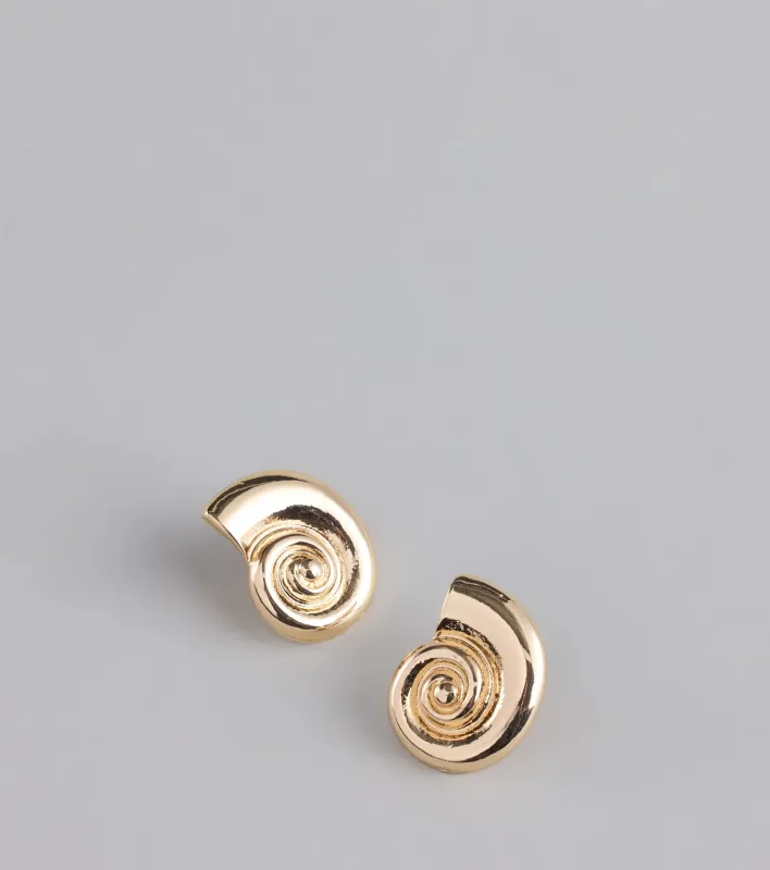 Seaside Beauty Concho Shell Stud Earrings sold by Windsor