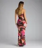 Falling For You Tropical Floral Slit Maxi Dress sold by Windsor