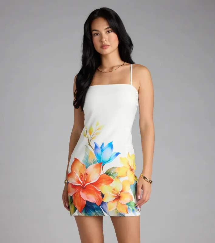 Destination Vacay Tropical Floral Mini Dress sold by Windsor