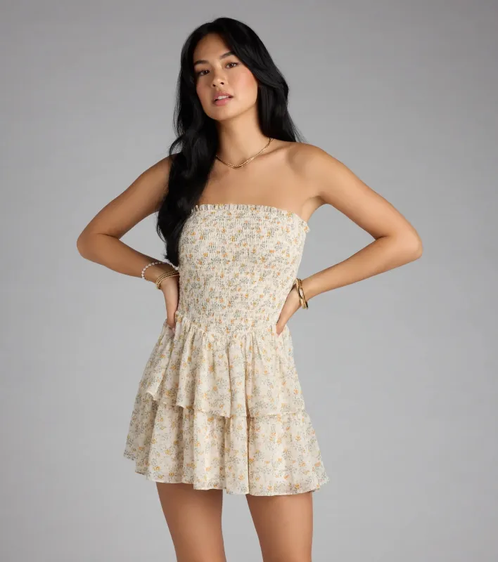 Sweet Flirt Floral Mini Tube Dress sold by Windsor