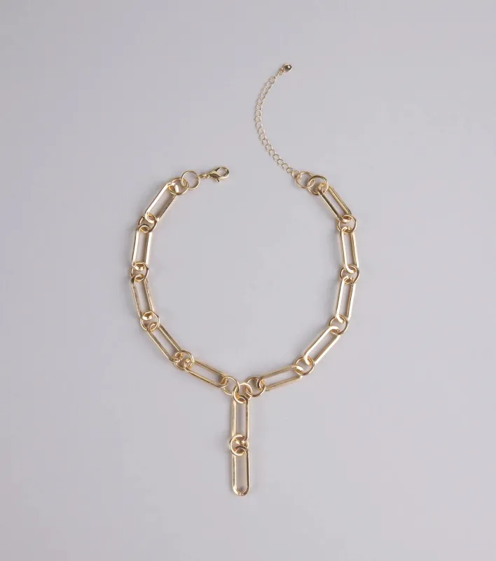 Link Up Luxe Lariat Statement Necklace sold by Windsor