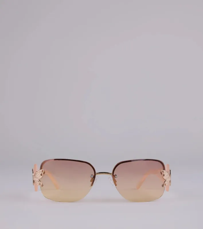 Butterfly Effect Rimless Square Sunglasses sold by Windsor