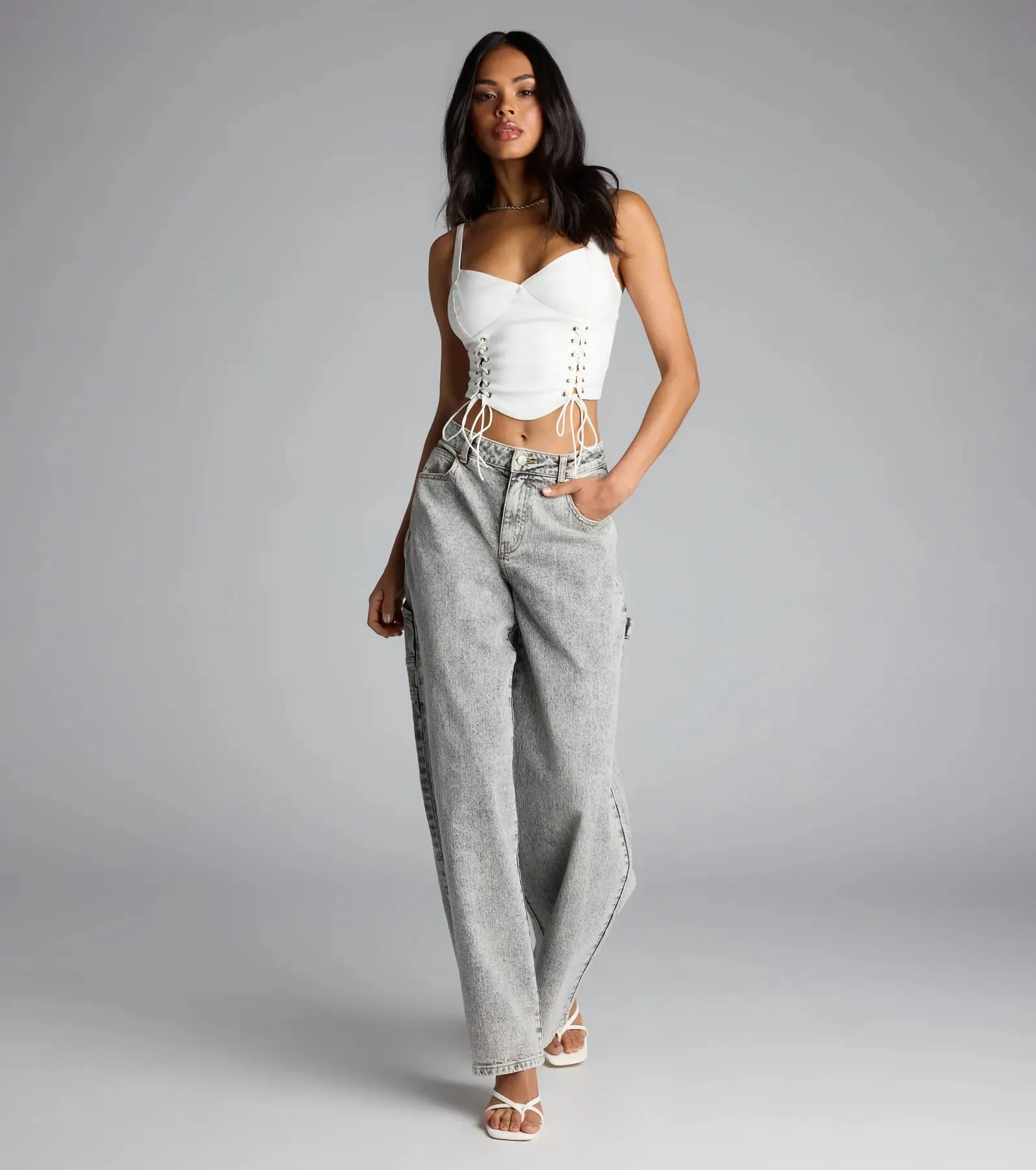 Secret Ties Lace-Up Corset Top sold by Windsor product image thumbnail 3