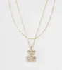 Rhinestone Teddy Bear Charm Necklace sold by Windsor