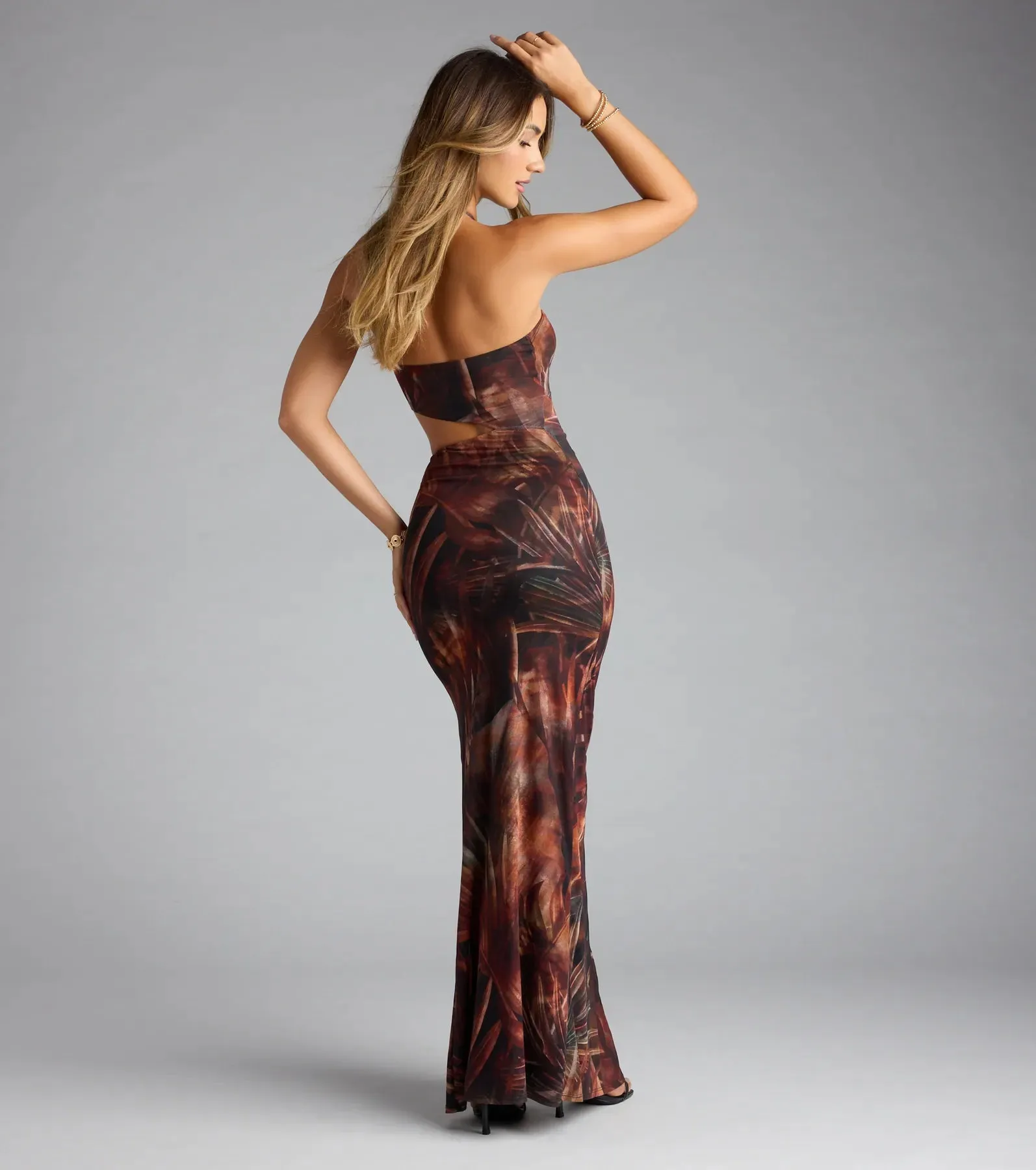 Vacay Scandal Tropical Cutout Maxi Dress sold by Windsor product image thumbnail 2