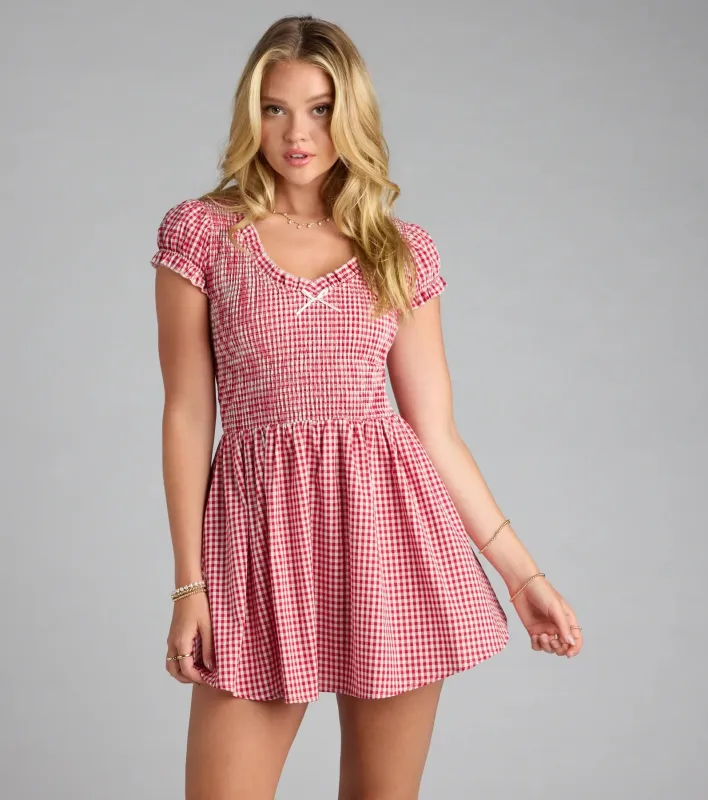 Sweet Like Sugar Gingham Print Skater Dress sold by Windsor