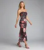 Golden Hour Tropical Floral Mesh Midi Dress sold by Windsor