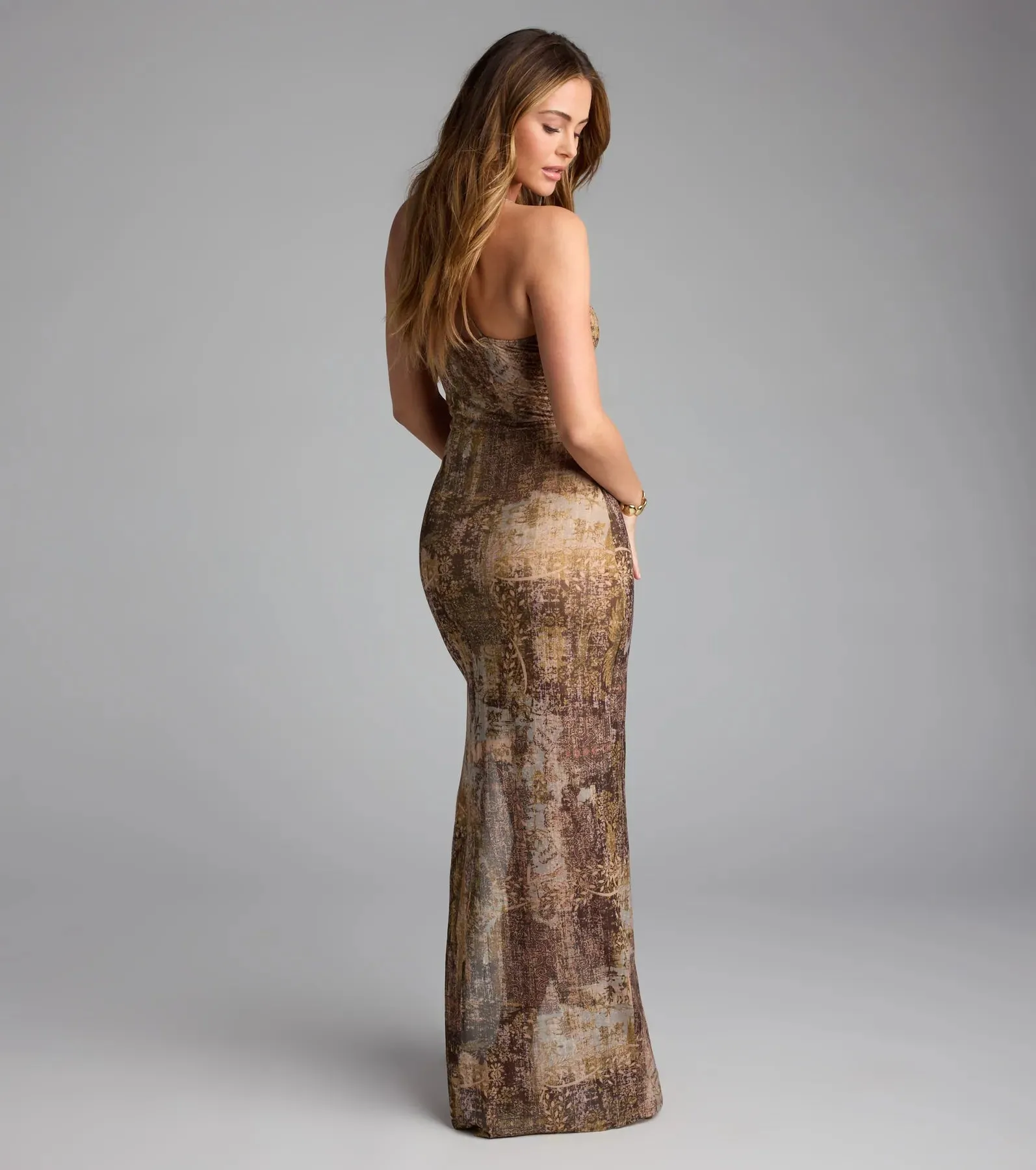 Slay All Day Paisley Mesh Maxi Dress sold by Windsor product image thumbnail 2