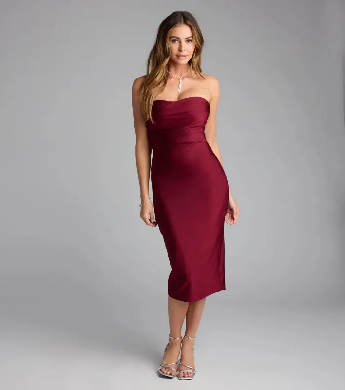 Sweetheart Energy Strapless Midi Dress sold by Windsor