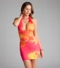 Major Heatwave Floral Halter Mini Dress sold by Windsor