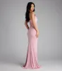 Aylani Cowl Neck Slit Mermaid Glitter Formal Dress sold by Windsor