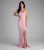 Aylani Cowl Neck Slit Mermaid Glitter Formal Dress sold by Windsor