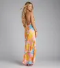 Island Glow Floral Satin Maxi Dress sold by Windsor