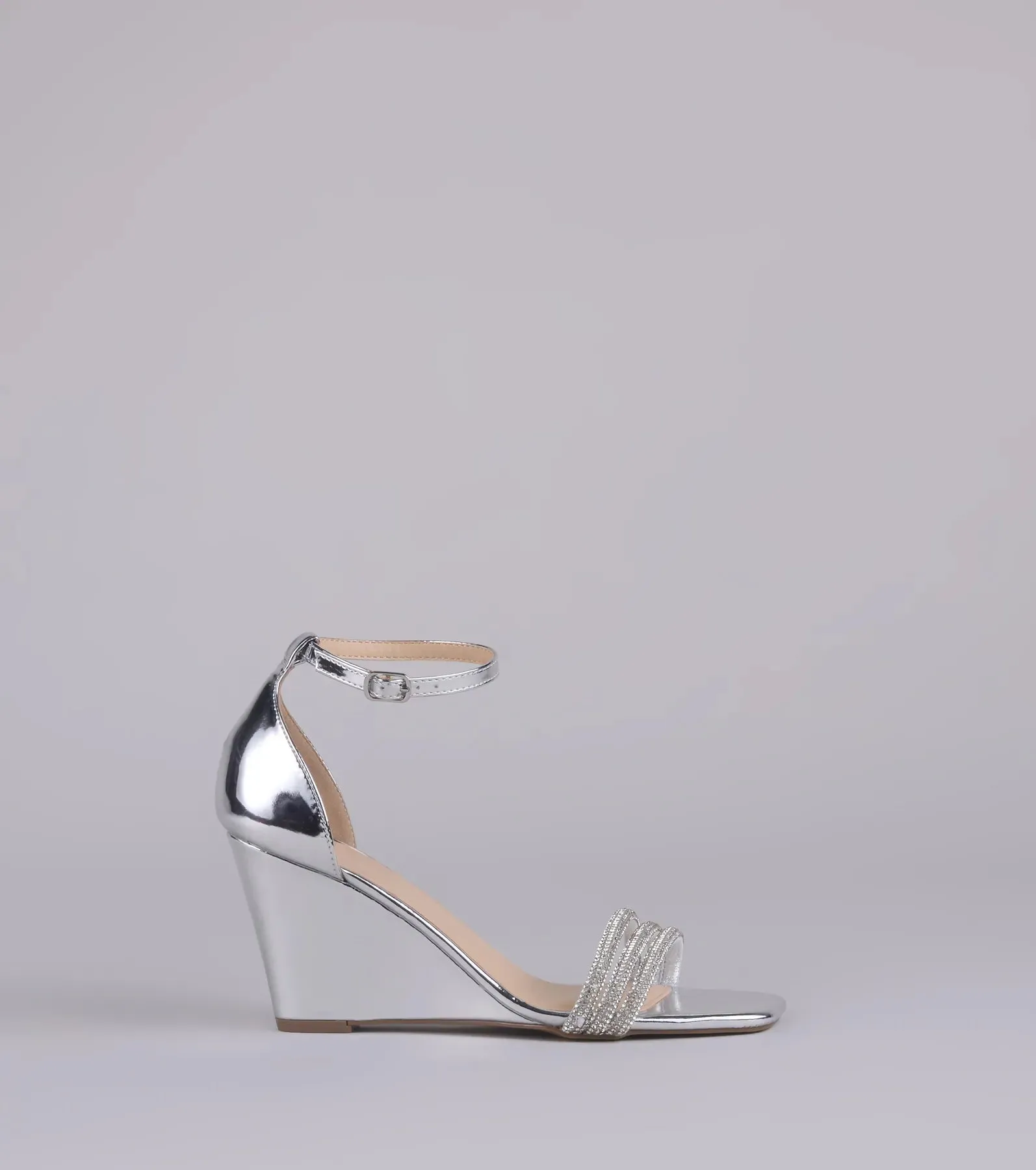 Major Glow Rhinestone Metallic Wedge Heels sold by Windsor product image thumbnail 2
