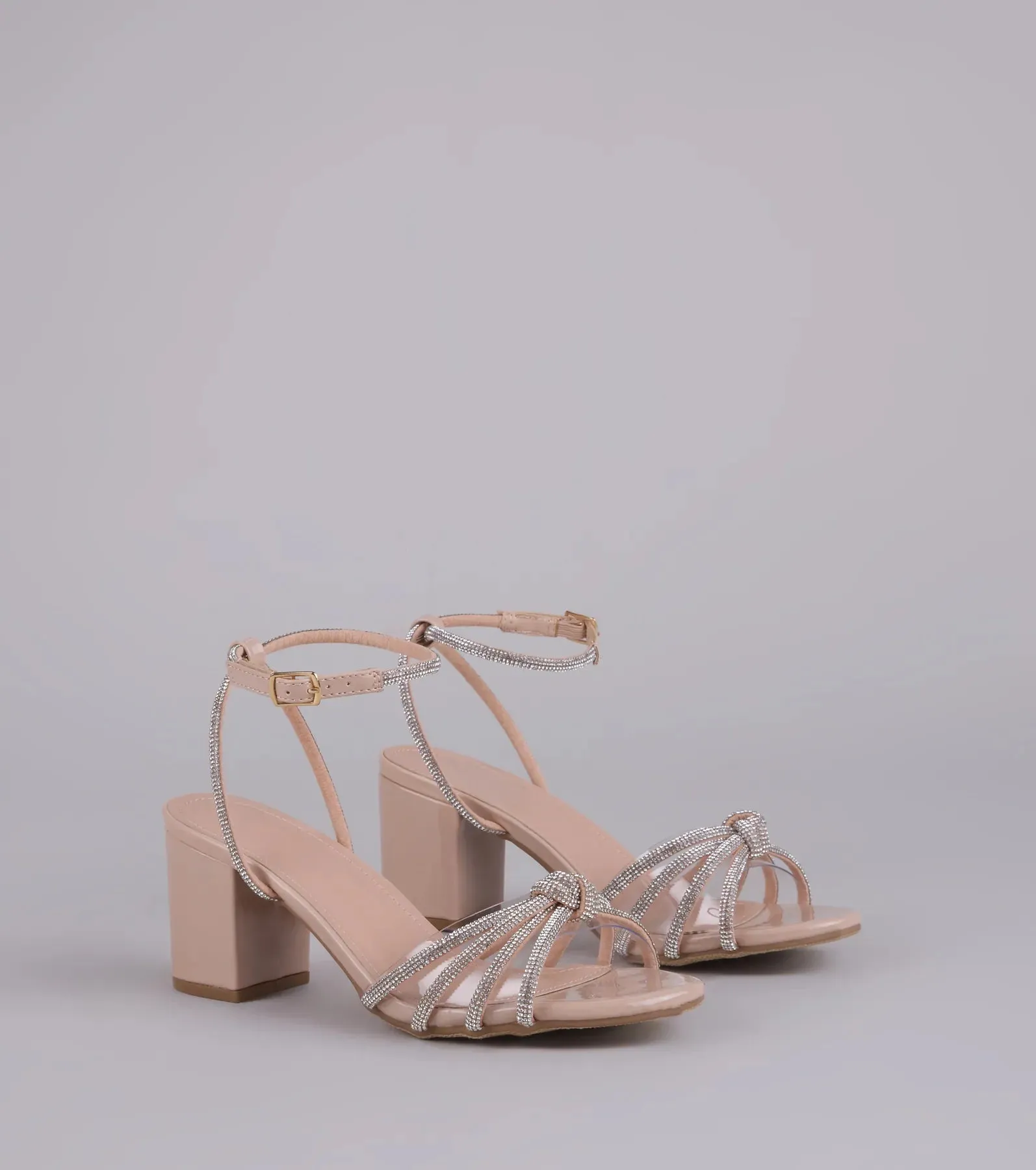 Sparkle Agenda Rhinestone Strappy Block Heels sold by Windsor