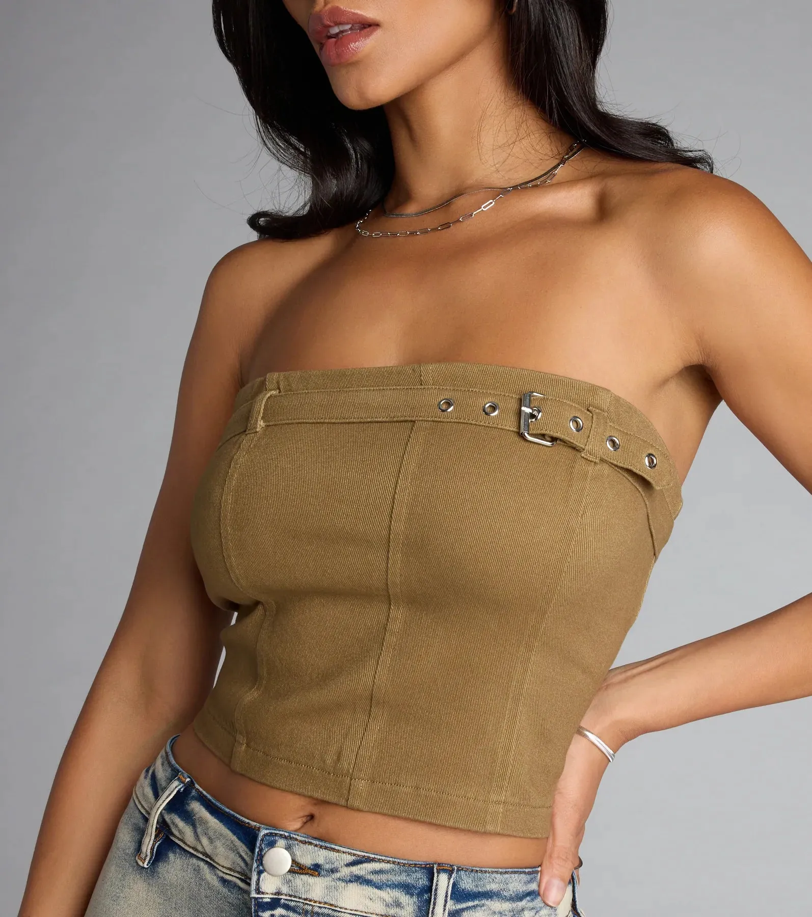 Top Tier Buckle Tube Top sold by Windsor product image thumbnail 4