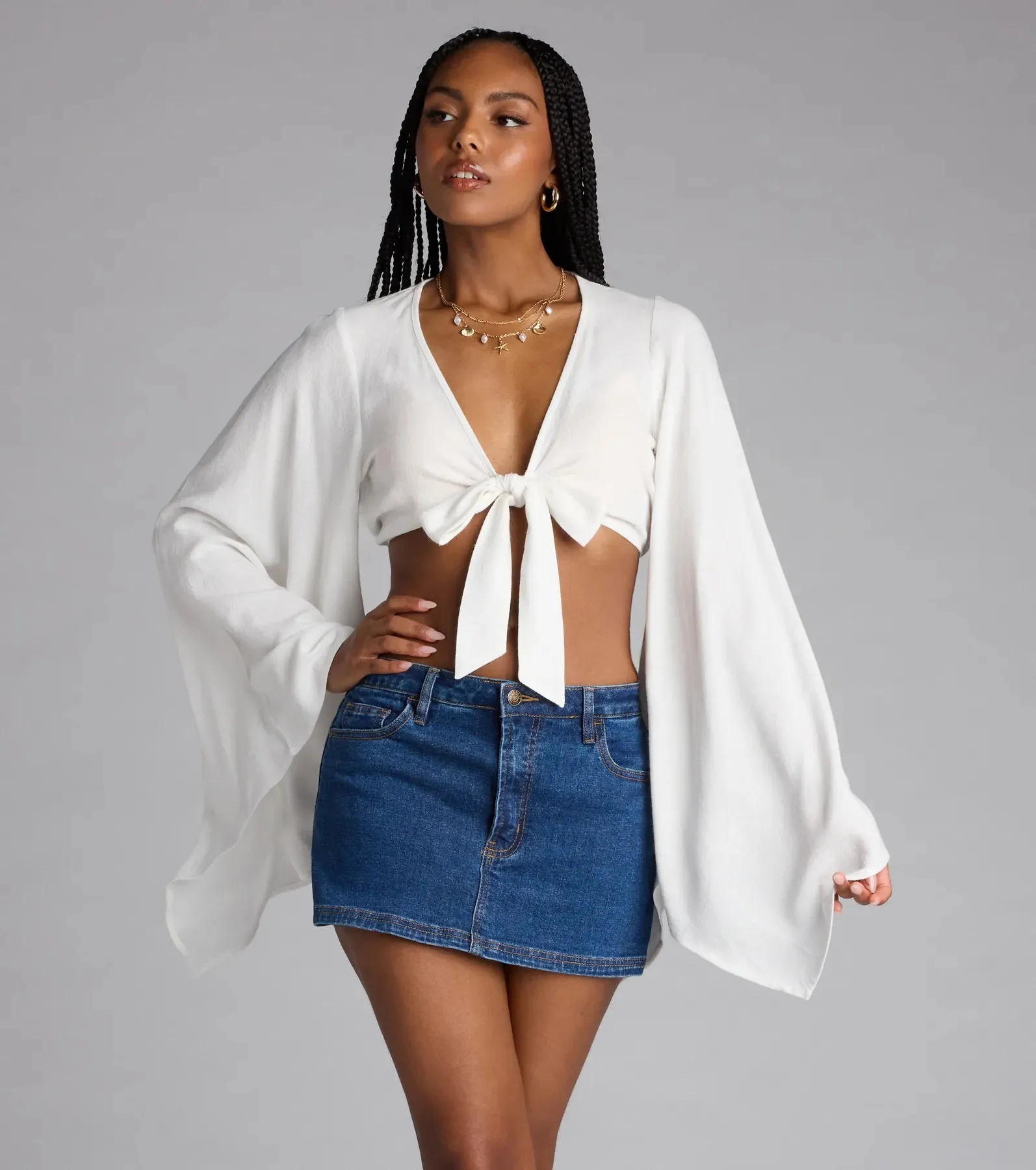 Meet For Golden Hour Tie-Front Top sold by Windsor