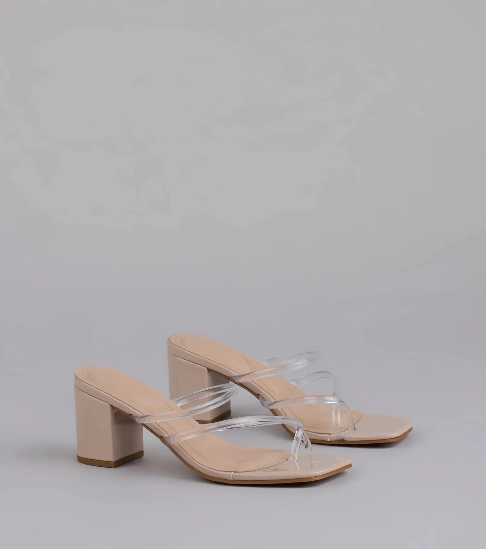 Low-Key Chic Clear Strappy Mules sold by Windsor