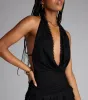 Flirt Mode On Lace Tiered Halter Mini Dress sold by Windsor