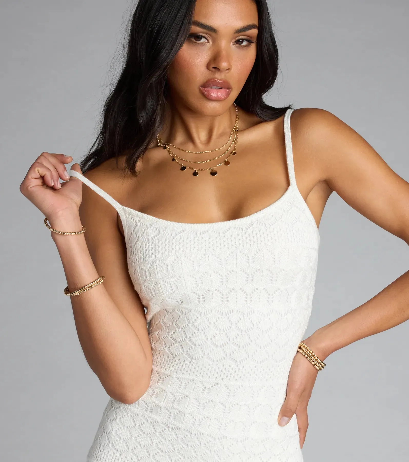 Twist and Slay Crochet Mini Dress sold by Windsor product image thumbnail 4