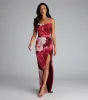 Stop and Stun Floral Slit Maxi Dress sold by Windsor